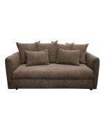 Canapé 3 places fixe en tissu marron - Malaga