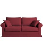 Canapé 2 places convertible couchage quotidien en tissu bordeaux - Montana