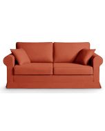 Canapé 2 places convertible couchage quotidien en tissu orange - Montana