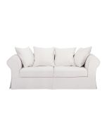 Canapé fixe 2 places en tissu blanc - Wilson