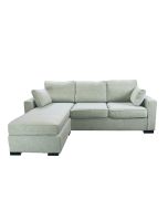 Canapé d'angle 5 places en tissu gris - Malcolm