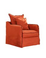 Fauteuil fixe en tissu orange - Bilbao
