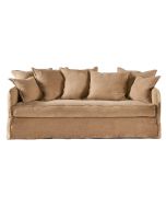 Canapé 5 places fixe en tissu beige foncé - Bilbao