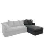 Méridienne accoudoir droit fixe en tissu anthracite - Bilbao