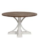 Table ronde blanche en épicéa 4 à 6 personnes - Vénitiennes