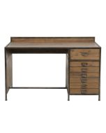 Bureau industriel en bois naturel grisé recyclé et métal - Manufacture