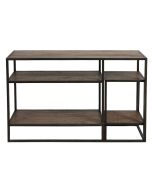 Console et bout de canapé gigognes industriels en bois recyclé naturel grisé - Manufacture