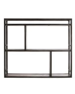 Etagère murale industrielle en bois naturel grisé recyclé et métal - Manufacture