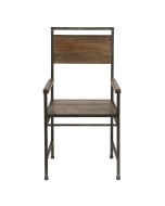 Fauteuil de table industriel en bois naturel grisé recyclé et métal - Manufacture