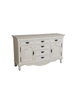 Buffet bas 2 portes 6 tiroirs en bois - Romance