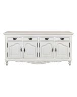 Buffet bas blanc 4 portes en bois - Romance
