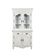Buffet vaisselier blanc 2 portes en bois - Romance