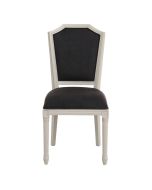 Chaise blanche en tissu anthracite toucher velours - Bruges