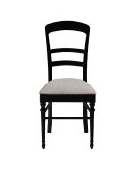 Chaise en bois noir et tissu - Harmonie