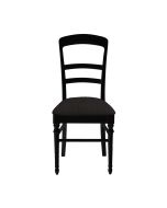 Chaise en bois noir et tissu gris anthracite toucher velours - Harmonie