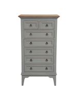 Commode chiffonnier 7 tiroirs en pin massif et plateau en frêne massif - Esquisse