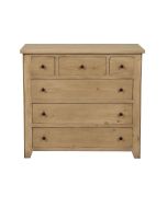 Commode 6 tiroirs en épicéa naturel cendré - First