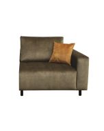 Canapé 1.5 places accoudoir droit en velours vert - Bergamo