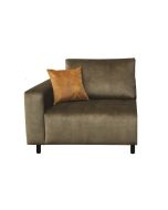 Canapé 1.5 places accoudoir gauche en velours vert - Bergamo