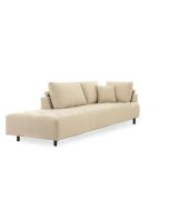 Module lounge large en tissu beige accoudoir gauche - Bergamo