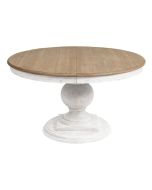 Table ronde extensible blanche en épicéa massif 6 à 10 personnes - Héritage