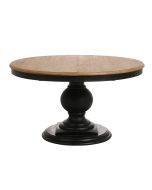 Table ronde extensible noire en épicéa massif 6 à 10 personnes - Héritage