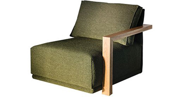 1,5 place accoudoir bois droit