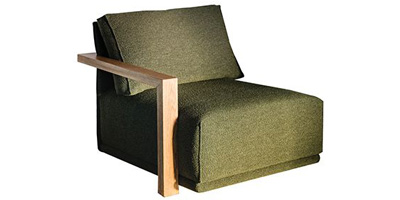 1,5 place accoudoir bois gauche